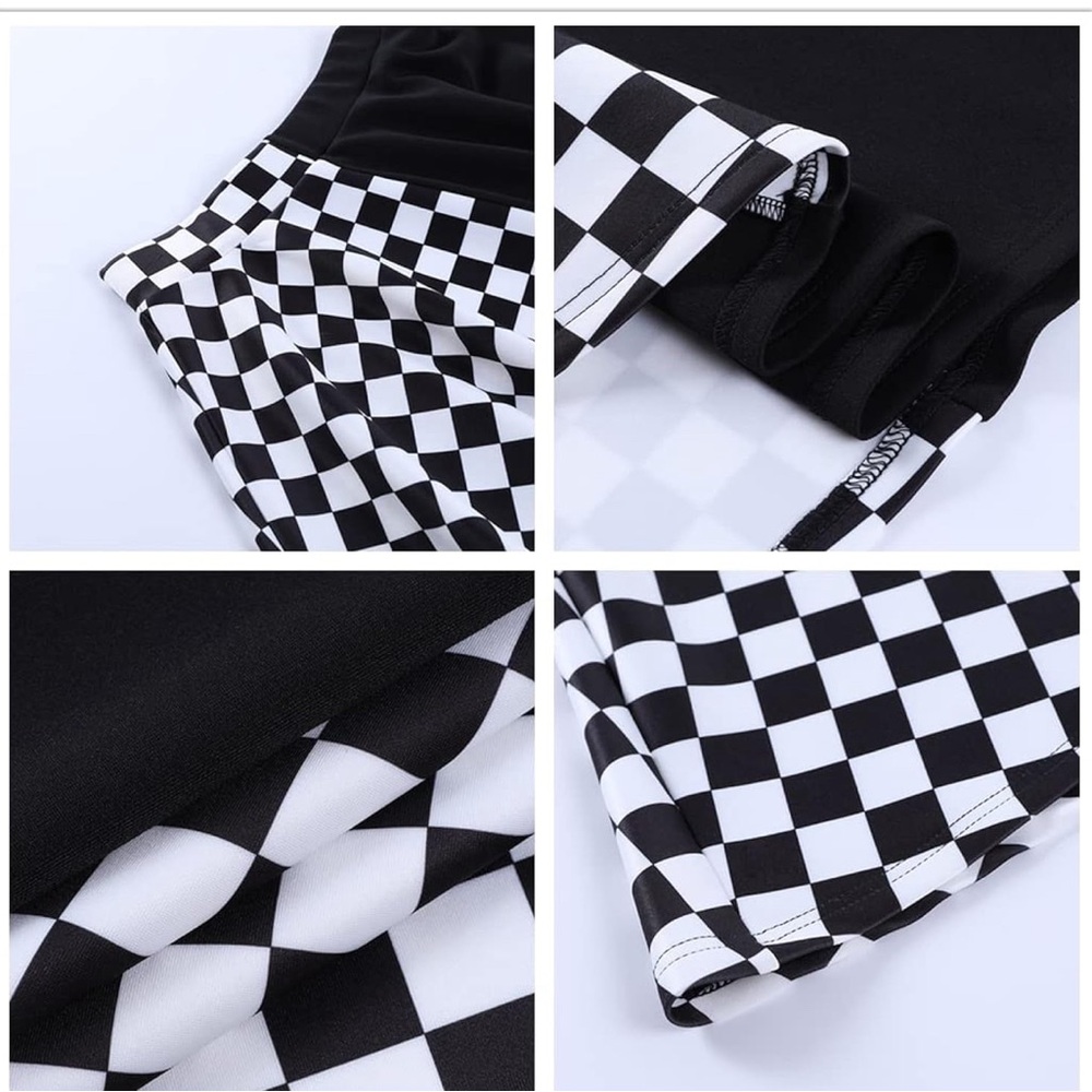 Black and White Checkered Skirt